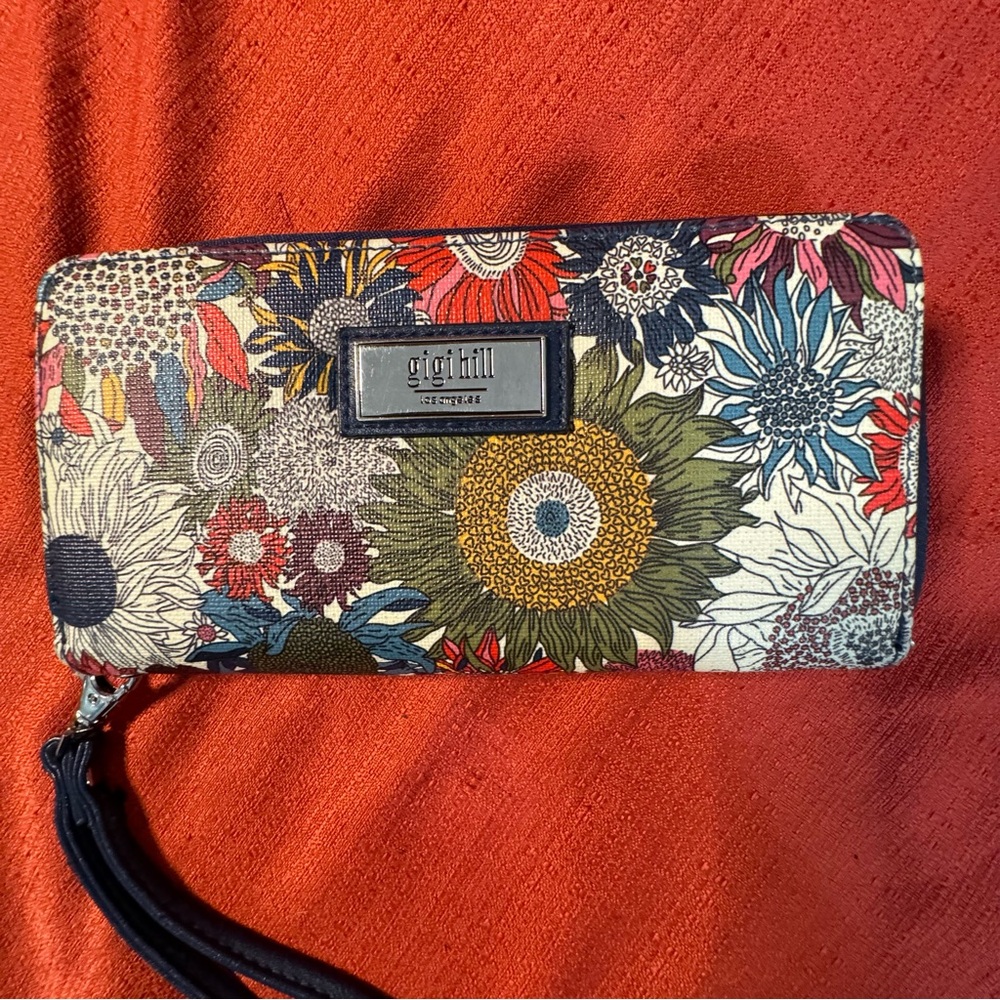 GIGI HILL Floral Wallet with Strap‎ - Multicolor, VGUC